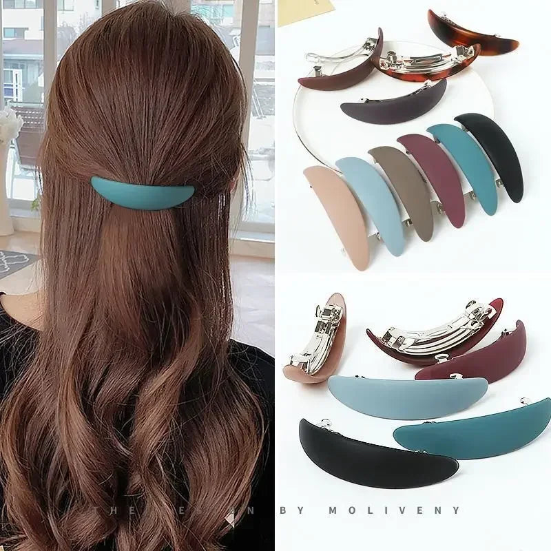 Vintage Elegant Women Hairpin Ponytail Holder Hairgrips Geometric Spring Hair Clip Girls Barrette Styling Tools Accessories New