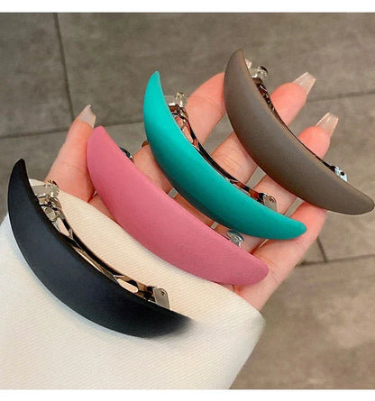 Vintage Elegant Women Hairpin Ponytail Holder Hairgrips Geometric Spring Hair Clip Girls Barrette Styling Tools Accessories New